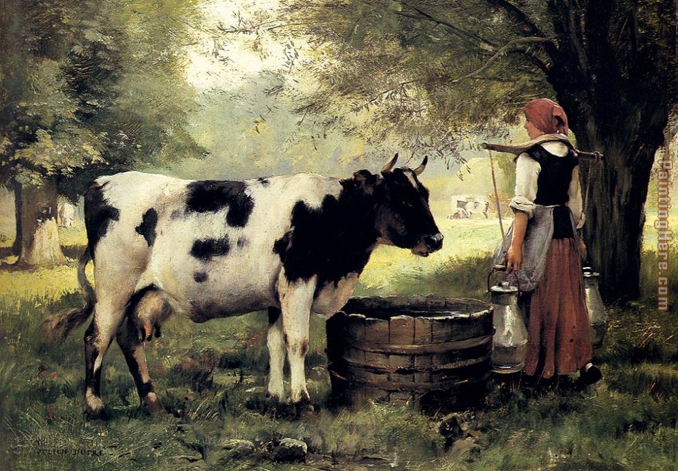The Milkmaid painting - Julien Dupre The Milkmaid art painting
